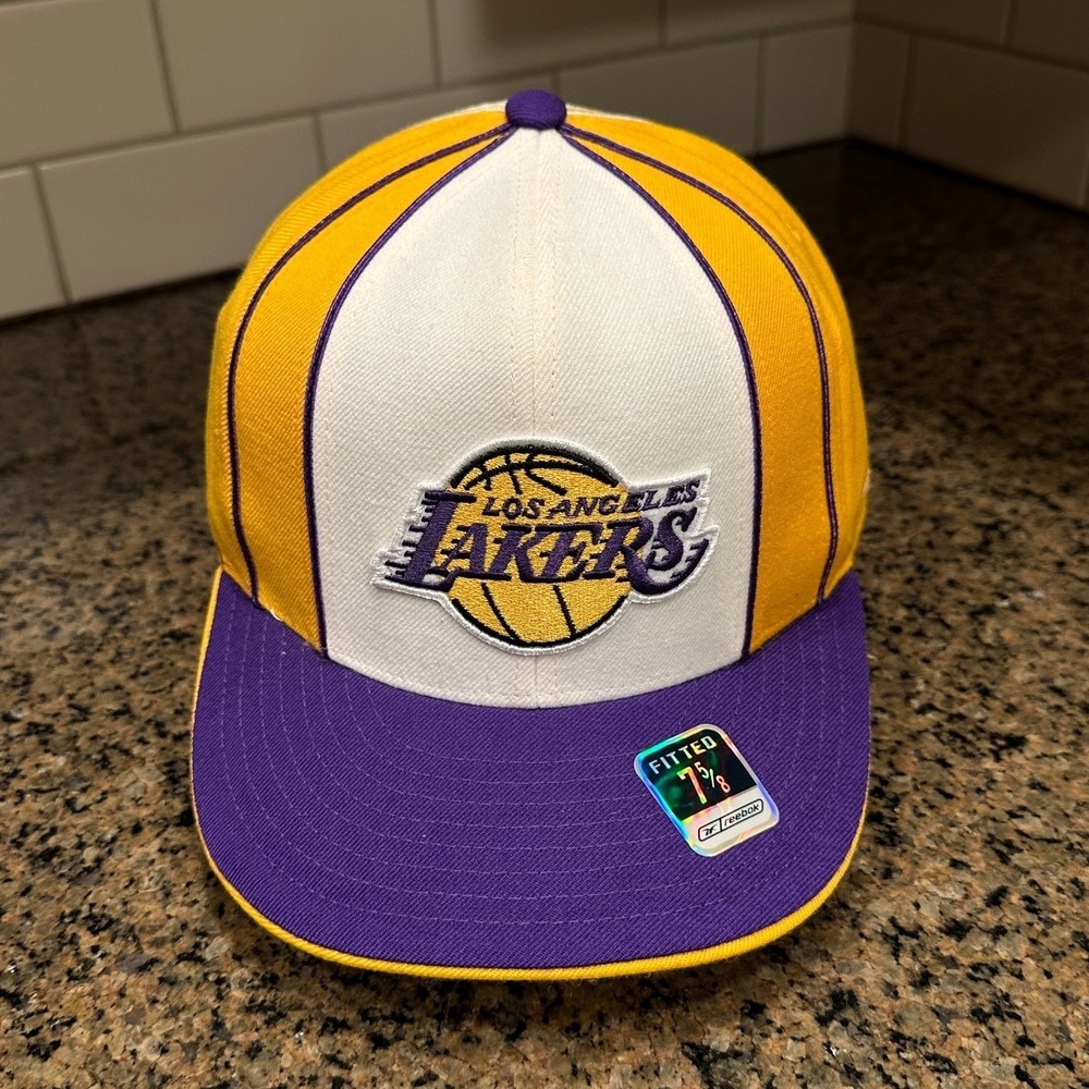 Vtg 90s Los Angeles Lakers Reebok Hat 7 5/8 100% Wool NBA Deadstock New